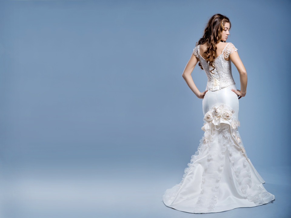 Meerjungfrauen-Hochzeitskleid mit Blumen